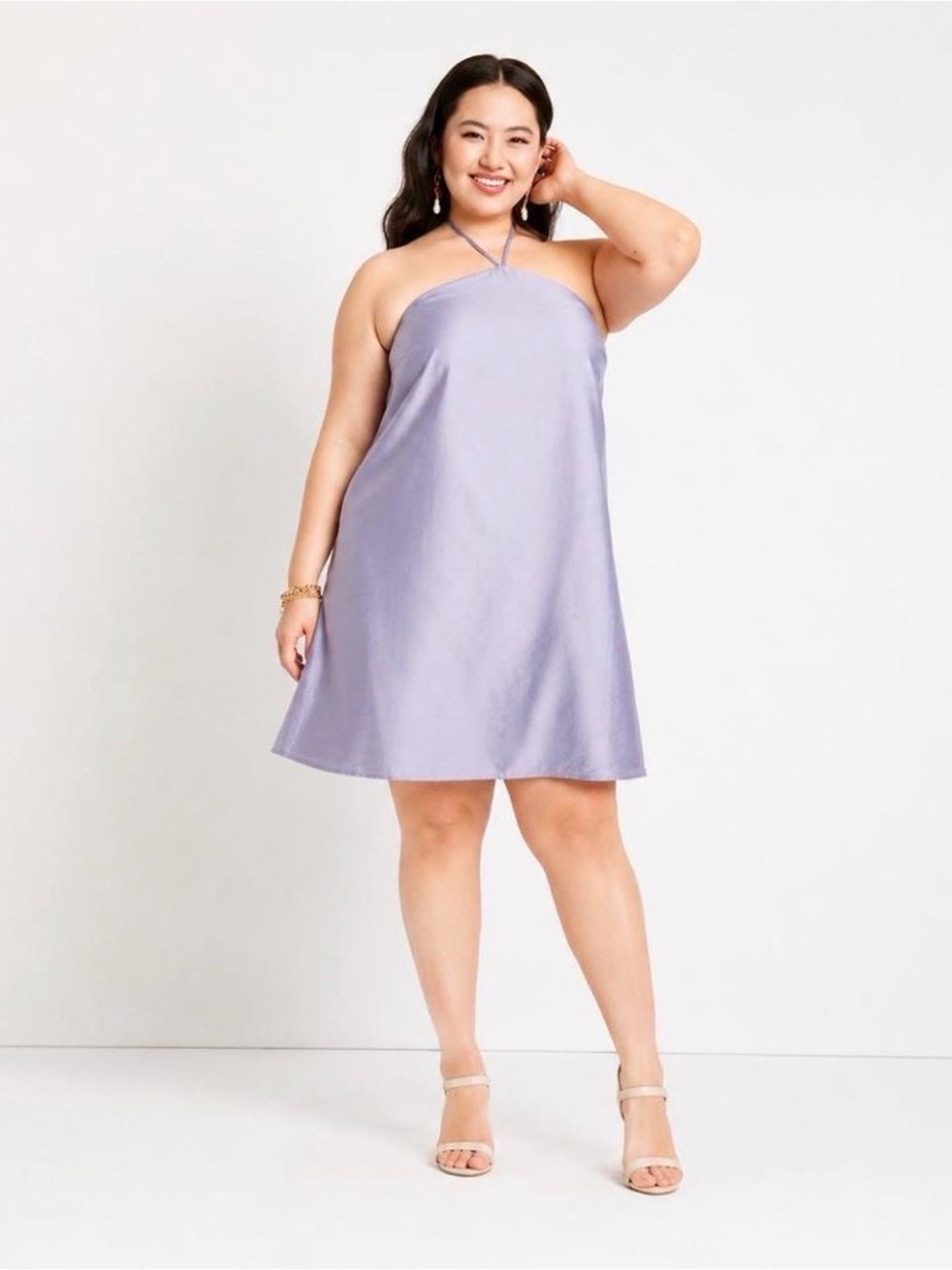Eloquii Halter Mini Dresses Size 24 - Lavender Dress